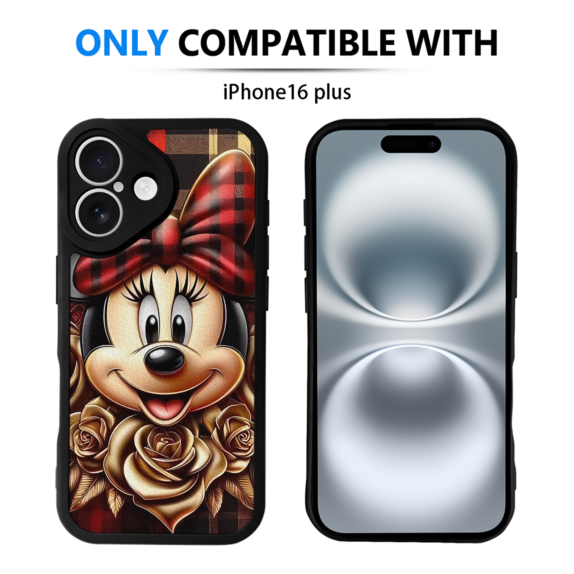 （画像用） ミッキーマウス Mickey Mouse 【iPhone 16シリーズ対応】シリコンスマホケース（レザー調） 材質：シリコン